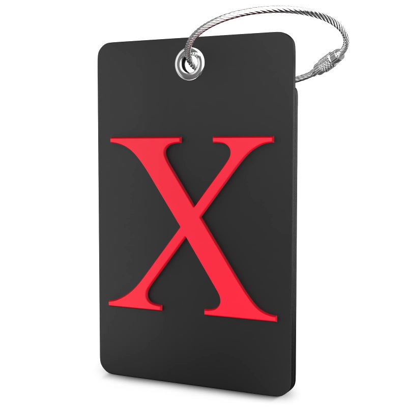 Shacke Luggage Tag Initial â€“ Fully Bendable Tag w/Stainless Steel Loop (Green, X) - Image 1